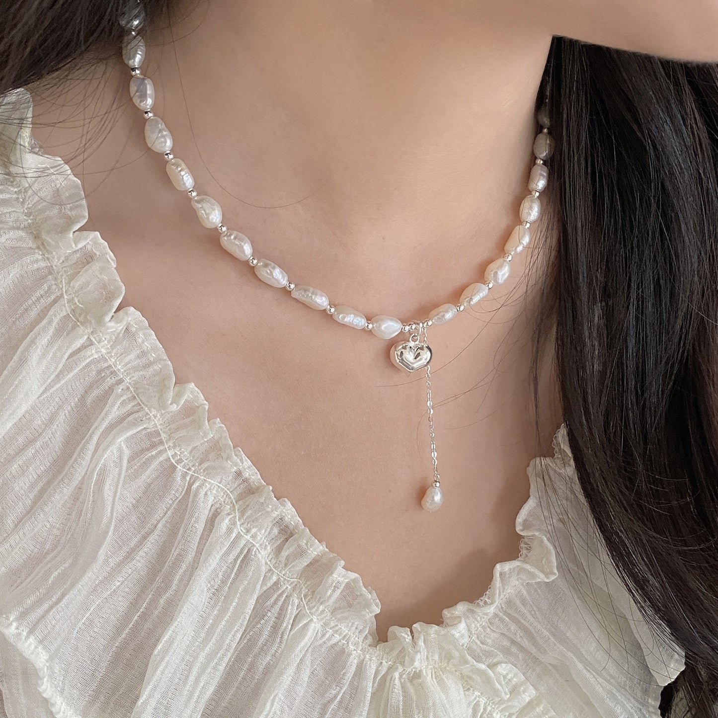 Heartbeat Pearl Necklace