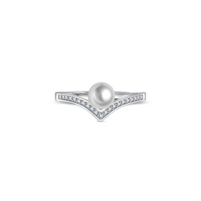 Aurora V-Pearl Ring